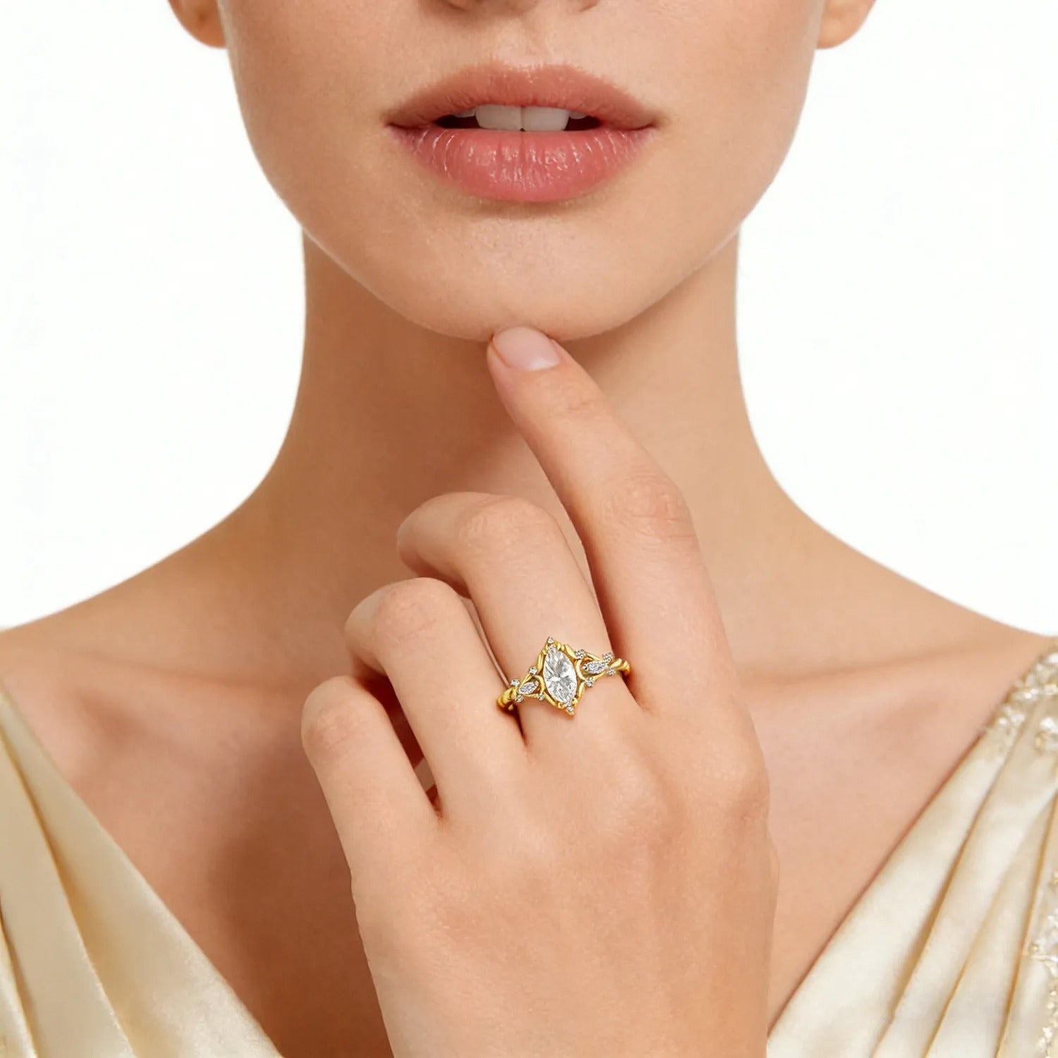 Marquise Moissanite 925 Ring      ( Buy 1 Get 1 Free )
